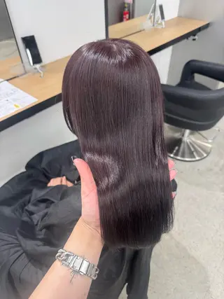 ロング カラー 暗髪🩶ラベンダー/ ブルー/ユウナ🤍のヘアスタイル