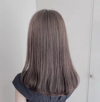 セミロング カラー 透明感カラー グレージュ/あいのヘアスタイル
