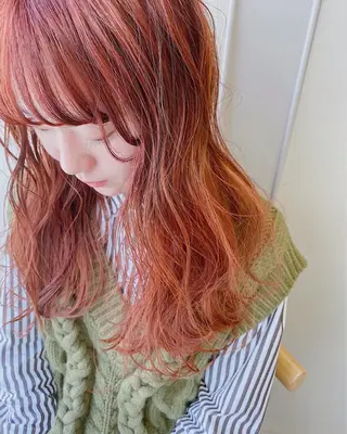 セミロング カラー パーマ ヘアアレンジ メンズ キッズ ネイル マツエク・マツパ umu.［韓国ヘア /ダウンパーマ］のヘアスタイル