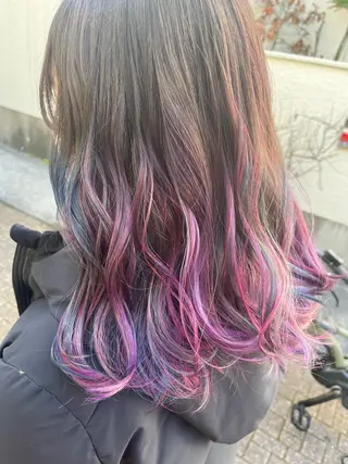 セミロング カラー 原宿サロン代表 デザインカラー伊藤卓のヘアスタイル