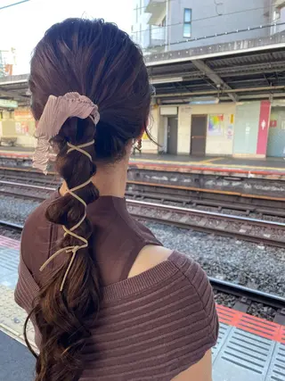 ロング ヘアアレンジ 女性に人気♪ はやしほのかのヘアスタイル