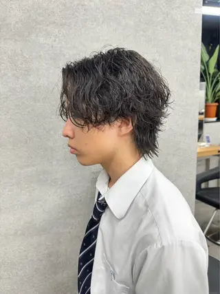 ショート パーマ ヘアアレンジ メンズ 川合 智之のヘアスタイル