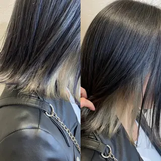 ミディアム SOU/エクステ /ダブルカラーのヘアスタイル