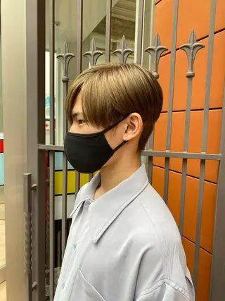 ショート カラー メンズ 鈴木直之/ハイトーン /ボブ/美髪矯正のヘアスタイル