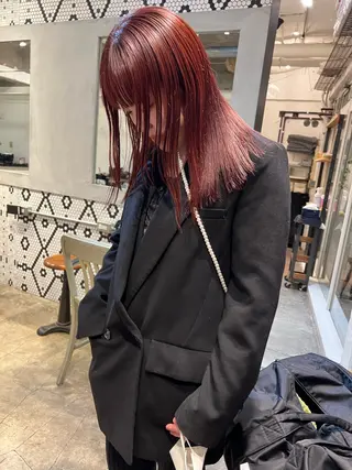 セミロング カラー mei｜顔まわり ×透明感カラーのヘアスタイル