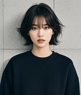 ミディアム ウルフカット 811 大阪梅田 ウルフのヘアスタイル