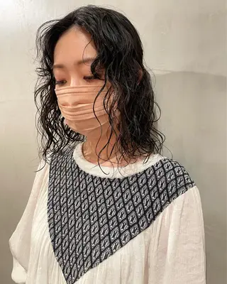 ミディアム カラー パーマ 優作 〜圧倒的信頼〜のヘアスタイル