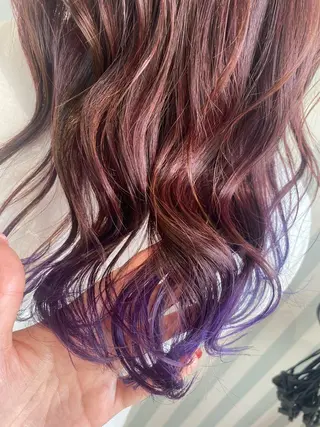 セミロング カラー ベージュ/インナー カラー🤍Rieのヘアスタイル