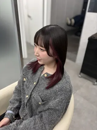 セミロング カラー トレンド甘めガーリー Mizuki☁️🫧のヘアスタイル