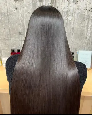 セミロング 山崎/ボブ縮毛矯正 レイヤー髪質改善のヘアスタイル