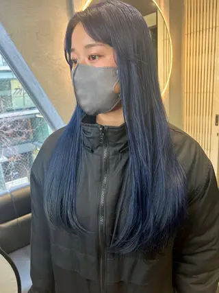 ロング カラー TATSUブリーチ/ ミルクティーベージュのヘアスタイル