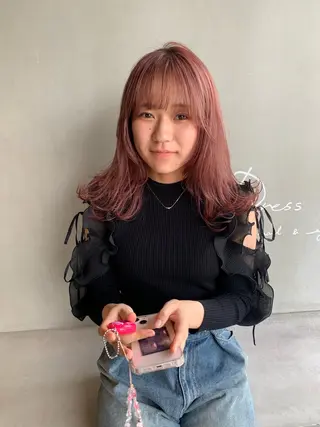 セミロング カラー ブリーチ/アレンジ 天満/chihiroのヘアスタイル