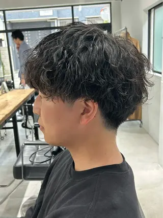 ショート パーマ メンズ fifth 原宿　【フィフス】所属・fifth/メンズ パーマ/川﨑泰就のヘアスタイル