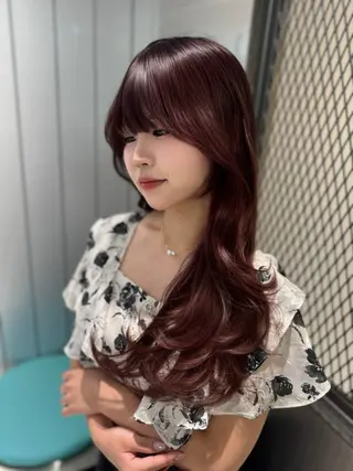 ロング カラー ブリなしWカラー✨️ 髪質改善【タケル】のヘアスタイル