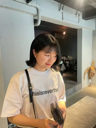 ミディアム 透明感・美髪 monsoワニベユナのヘアスタイル