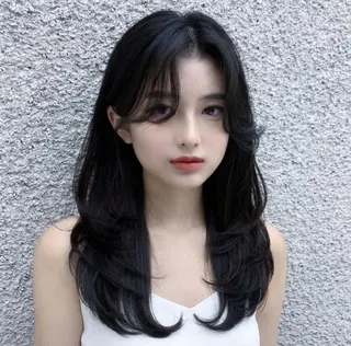 ロング カラー ヘアアレンジ レイヤー×透明感カラ ーHAYATOのヘアスタイル