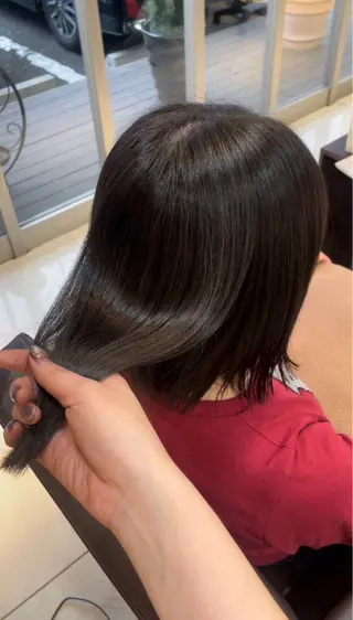 セミロング カラー 🤎韓国ヘア ベージュ まゆか🤎のヘアスタイル