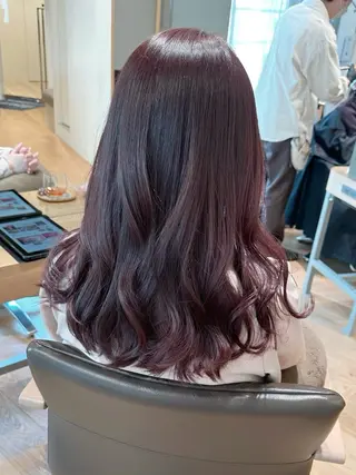 セミロング カラー 透明感ある血色感 カラー💞sariaのヘアスタイル