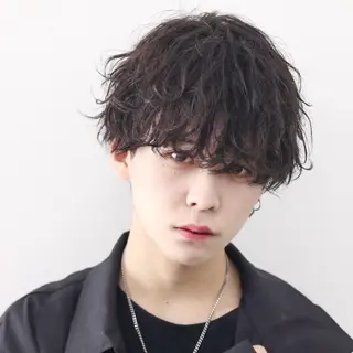 ミディアム カラー パーマ メンズ シースルーマッシュ/ メンズ/KYOHEIのヘアスタイル