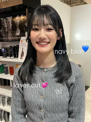 ミディアム カラー trico心斎橋 ナツミのヘアスタイル