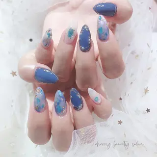 セミロング ネイル SAKURA 🍒のネイルデザイン