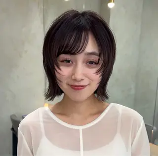 ショート 莉乃/縮毛矯正/髪質 改善/艶カラーのヘアスタイル