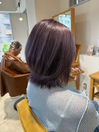 ミディアム カラー 鈴木弥月/大人ボブ× 透明感カラーのヘアスタイル