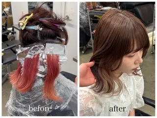 ミディアム カラー 新宿 似合わせカラー HINAのヘアスタイル