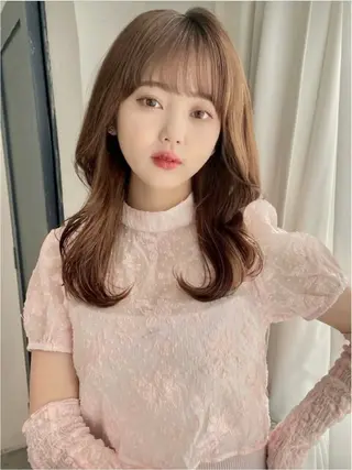 セミロング 🦋ミルクティーベー ジュ🦋mayukiのヘアスタイル