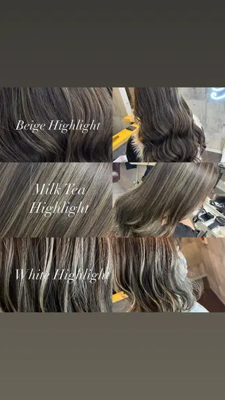 セミロング カラー ヘアアレンジ ミルクティーハイトー ン💖Mikaのヘアスタイル