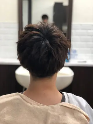 ミディアム カラー メンズ パーマ特化 三浦楓雅のヘアスタイル