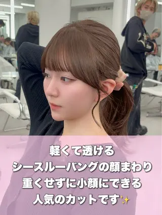 ロング カラー 韓国ヘア/レイヤー/ 顔まわり足立遥奈のヘアスタイル