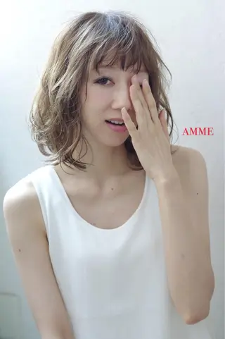 ミディアム カラー パーマ ヘアアレンジ 💎髪質改善💎 デザイナーshinのヘアスタイル