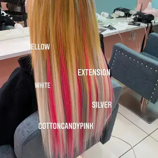 ロング カラー エクステ🩵ブリーチ 韓国ヘア🩵KAEのヘアスタイル