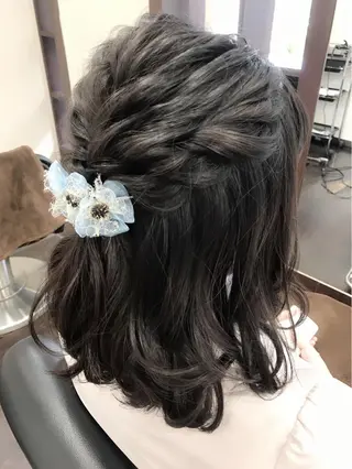 ミディアム ヘアアレンジ 沢田 瞳のヘアスタイル
