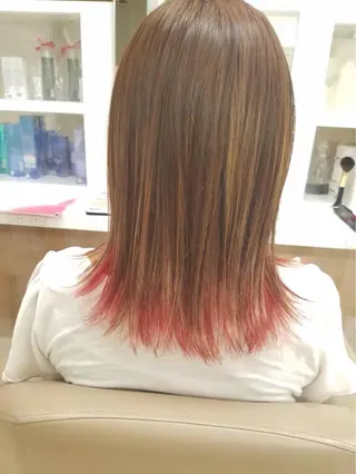 セミロング カラー ヘアアレンジ マツエク・マツパ クリスタルマジック hair &　eyeのヘアスタイル