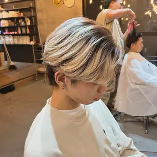 ミディアム カラー メンズ 韓国風メンズ/毛流れ ヘアなら須田龍世のヘアスタイル