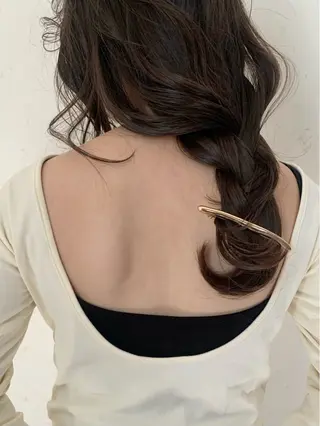 ロング カラー 落合希 Olivebeigeのヘアスタイル