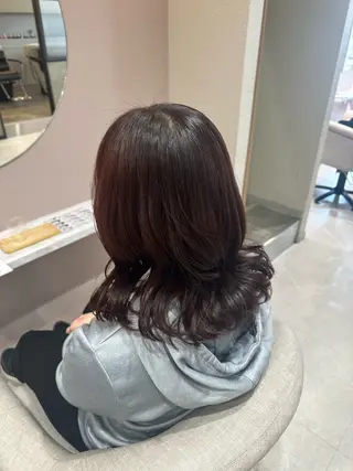 ミディアム 🧡似合わせレイヤー 艶カラーこなつ💛のヘアスタイル