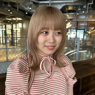 ミディアム 🌷モア 🌷暖色カラー・ボブのヘアスタイル