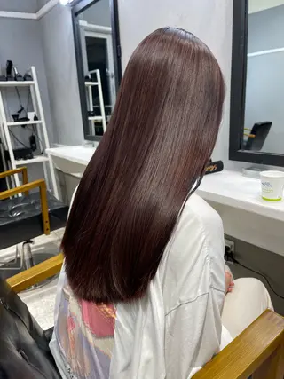 ロング カラー TATSUブリーチ/ ミルクティーベージュのヘアスタイル