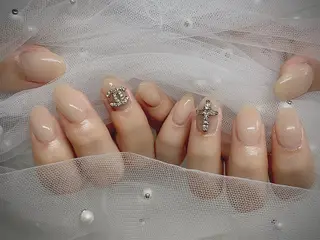 ネイル I-nailロング /ワンホン/キラキラのネイルデザイン