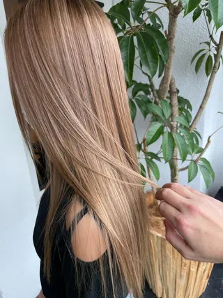 ロング カラー パーマ レイヤーカット匠 イソザキノリユキのヘアスタイル