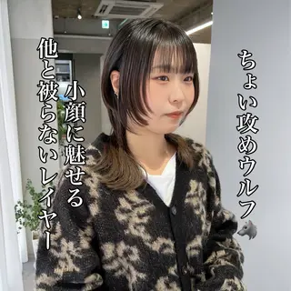ミディアム 🐺立川のウルフ屋 さん🐺おかみ🐺のヘアスタイル