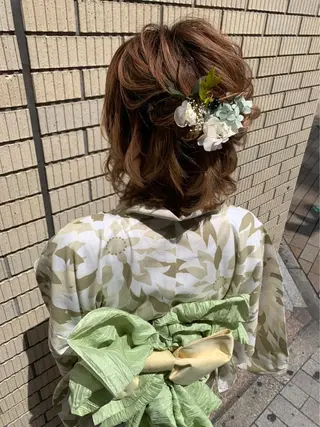 ミディアム ヘアアレンジ Achieve 三ノ宮のヘアスタイル