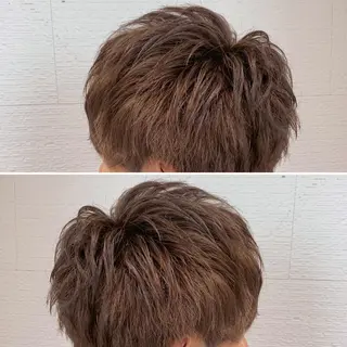 ショート カラー メンズ 【メンズ縮毛矯正】 田中秀斗のヘアスタイル