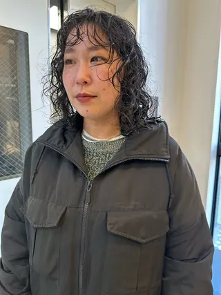 ミディアム パーマ ヘアアレンジ MIYU/ニュアンス /艶カラーのヘアスタイル