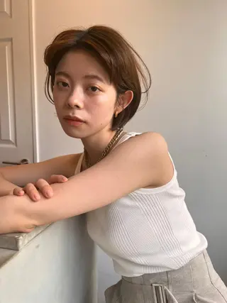 ショート カラー パーマ CEINE PATHのヘアスタイル