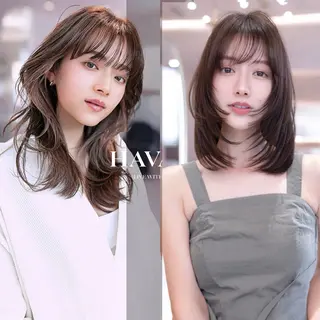 ミディアム カラー ill havana 【レイヤー/韓国】のヘアスタイル