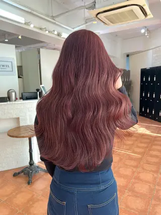 ロング カラー ピンクカラー/ ブリーチなしRINAのヘアスタイル